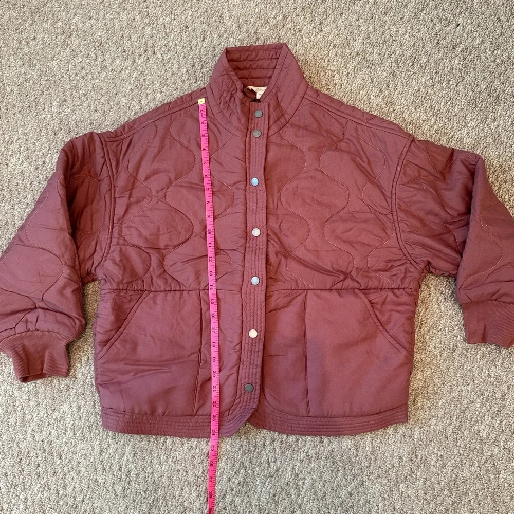 Quilted Burgundy Jacket by Elan size Large - Picture 3 of 8